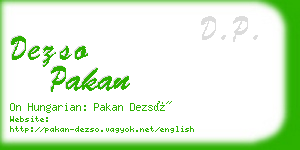 dezso pakan business card